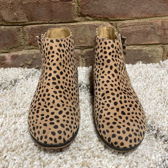 Cat & Jack Leopard Booties Size 5 - Picture 3 of 9